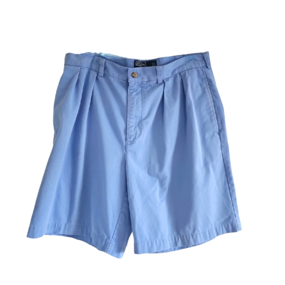 Polo by Ralph Lauren Tyler Short Men's Blue Front Pleated Short Size 34
